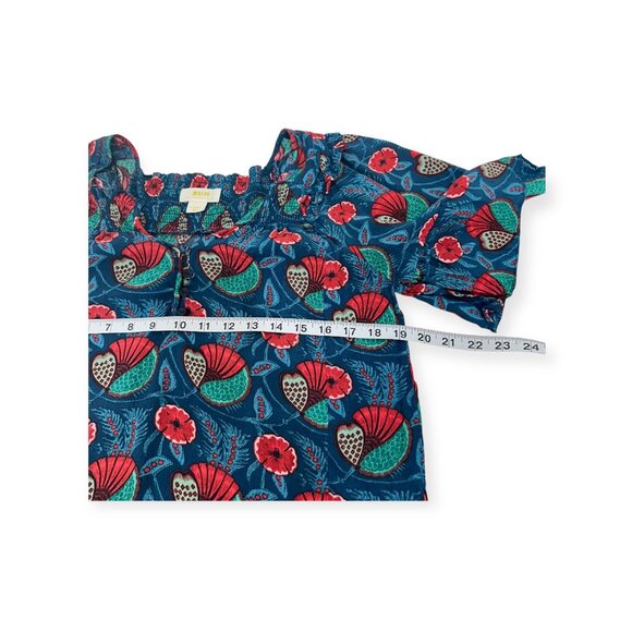Maeve By Anthropologie Letitia Smocked Blouse Women SZ X-Small Floral Multicolor - Picture 5 of 13